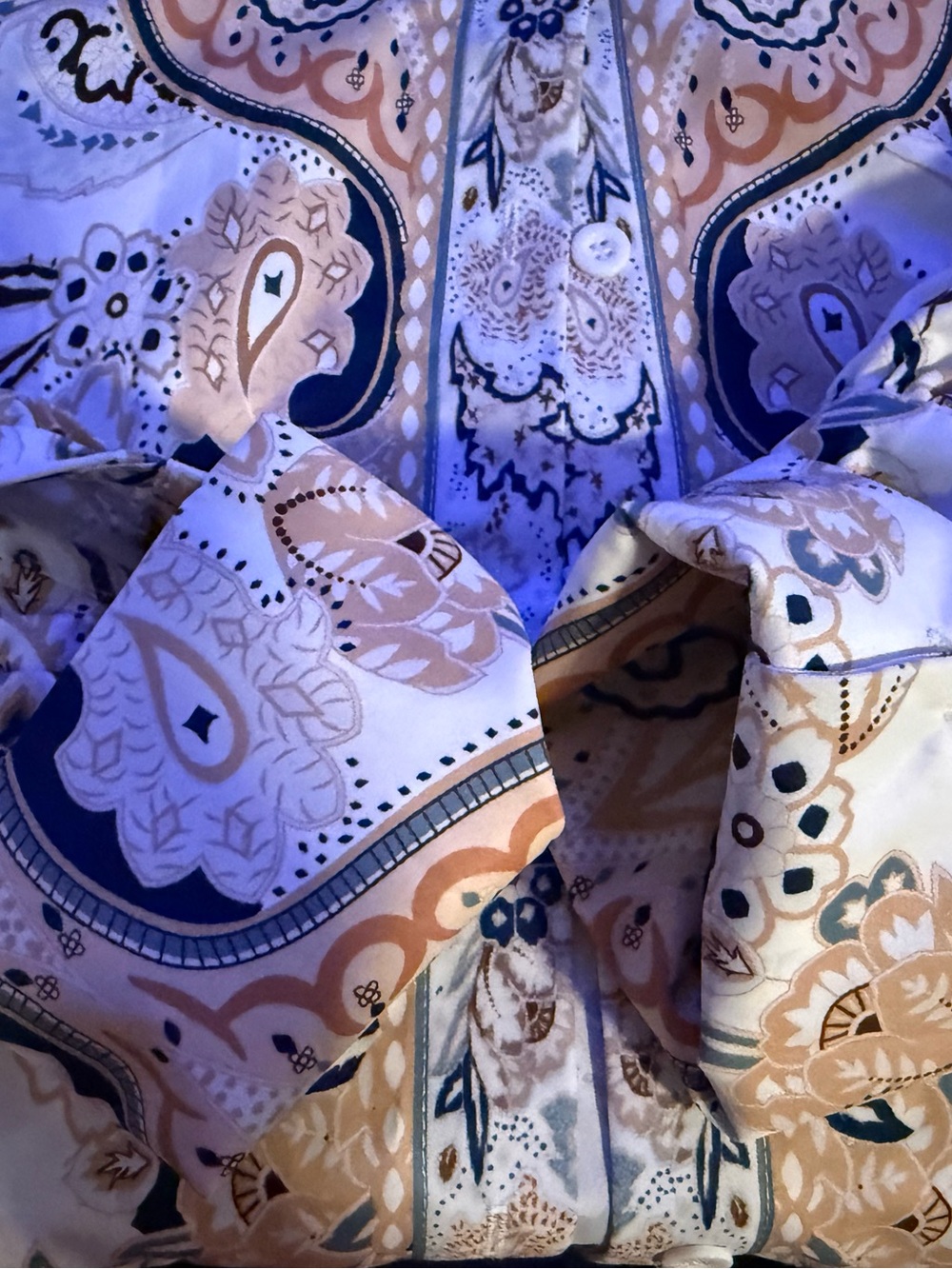 NWT StyleWe Paisley Print Puff Sleeve Boho Blouse 2XL - Picture 4 of 6